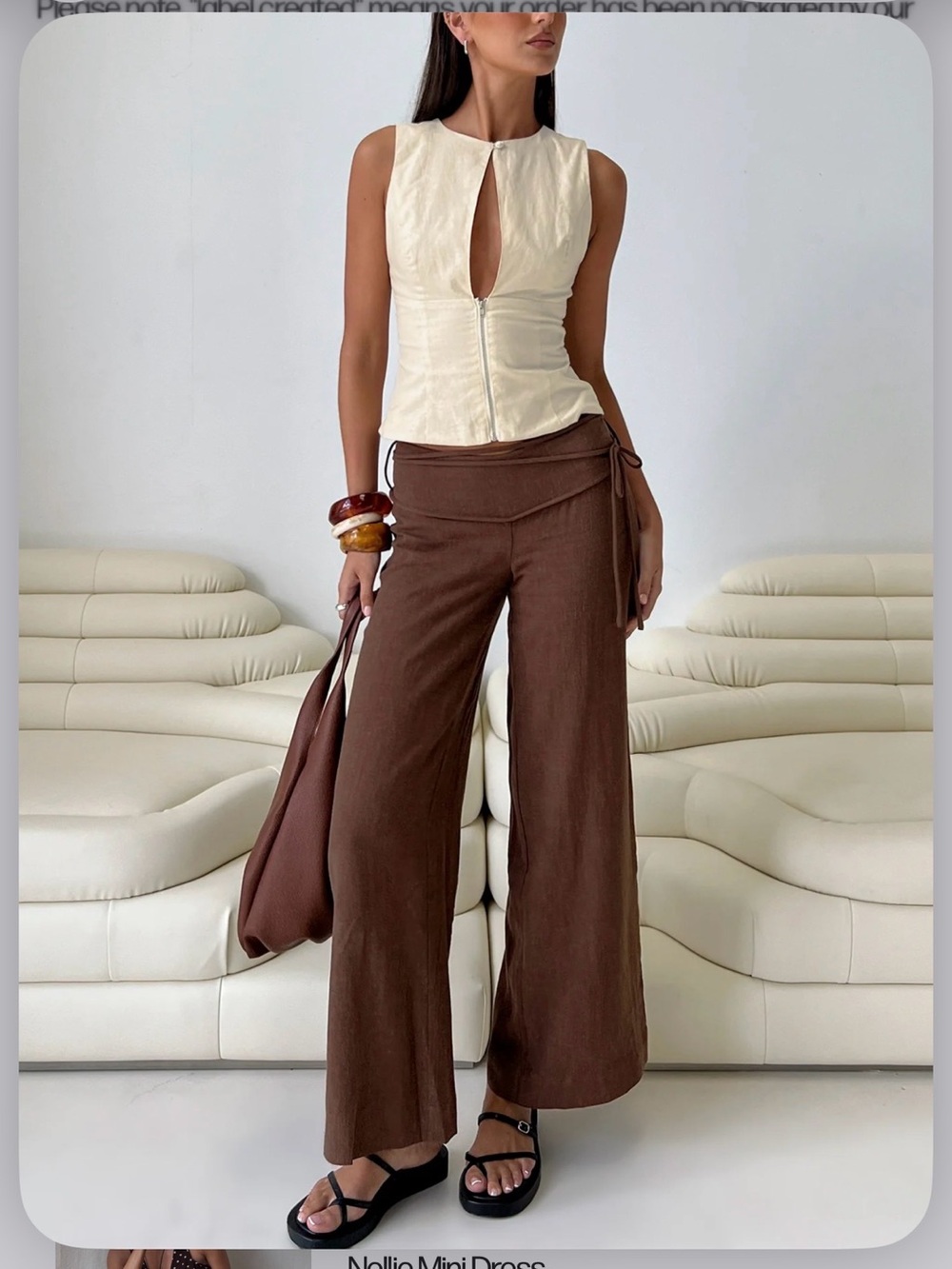 Silver Moon Linen Blend Tie Pants